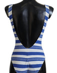 Dolce & Gabbana Riviera Chic Blue Striped One Piece Swimsuit