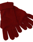 Dolce & Gabbana Elegant Red Cashmere Winter Gloves