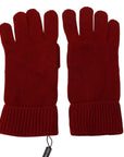 Dolce & Gabbana Elegant Red Cashmere Winter Gloves