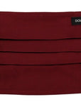 Dolce & Gabbana Elegant Maroon Silk Pleated Face Mask