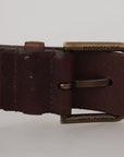 Dolce & Gabbana Elegant Brown Leather Belt with Metal Buckle