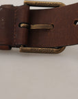 Dolce & Gabbana Elegant Brown Leather Belt with Metal Buckle