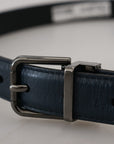 Dolce & Gabbana Elegant Dark Blue Leather Belt