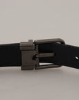 Dolce & Gabbana Elegant Dark Blue Leather Belt