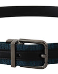 Dolce & Gabbana Elegant Blue Jacquard Designer Belt