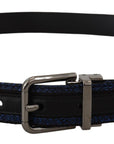Dolce & Gabbana Elegant Blue Jacquard Leather Belt