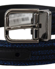 Dolce & Gabbana Elegant Blue Jacquard Leather Belt