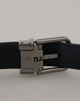 Dolce & Gabbana Elegant Blue Jacquard Leather Belt