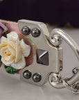 Dolce & Gabbana Beige Floral Leather Shoulder Strap Accessory