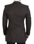 Dolce & Gabbana Elegant Striped Wool Blend Slim Blazer
