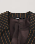 Dolce & Gabbana Elegant Striped Wool Blend Slim Blazer