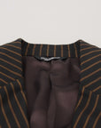 Dolce & Gabbana Elegant Striped Wool Blend Slim Blazer