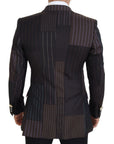 Dolce & Gabbana Multicolor Wool Silk Blend Slim Fit Blazer