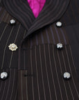 Dolce & Gabbana Multicolor Wool Silk Blend Slim Fit Blazer