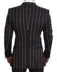 Dolce & Gabbana Elegant Slim Fit Double-Breasted Black Blazer