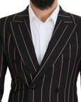 Dolce & Gabbana Elegant Slim Fit Double-Breasted Black Blazer
