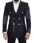 Dolce & Gabbana Elegant Navy Double Breasted Wool Blazer