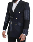 Dolce & Gabbana Elegant Navy Double Breasted Wool Blazer
