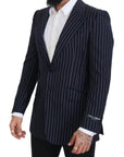 Dolce & Gabbana Elegant Navy Slim Fit Wool Blazer