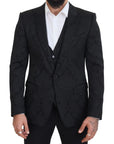 Dolce & Gabbana Elegant Black Martini Suit Jacket & Vest Ensemble