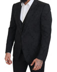 Dolce & Gabbana Elegant Black Martini Suit Jacket & Vest Ensemble