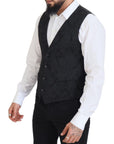 Dolce & Gabbana Elegant Black Martini Suit Jacket & Vest Ensemble