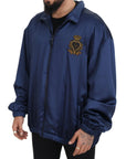 Dolce & Gabbana Regal Blue Silk Bomber Jacket