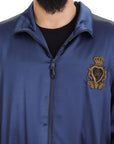 Dolce & Gabbana Regal Blue Silk Bomber Jacket