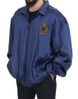 Dolce & Gabbana Regal Blue Silk Bomber Jacket