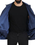 Dolce & Gabbana Regal Blue Silk Bomber Jacket