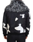 Dolce & Gabbana Elegant Shearling Zip Jacket in Black & White