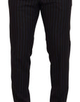 Dolce & Gabbana Elegant Black Striped Virgin Wool Suit
