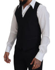Dolce & Gabbana Elegant Black Single-Breasted Dress Vest