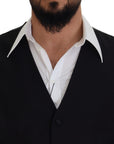 Dolce & Gabbana Elegant Black Single-Breasted Dress Vest