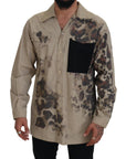 Dolce & Gabbana Beige Cotton Button-Down Casual Shirt