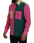 Dolce & Gabbana Elegant Multicolor Silk Button-Down Shirt