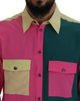 Dolce & Gabbana Elegant Multicolor Silk Button-Down Shirt