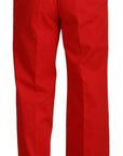 Dolce & Gabbana Stunning Red Mainline Cotton Pants