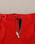 Dolce & Gabbana Stunning Red Mainline Cotton Pants
