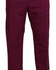 Dolce & Gabbana Elegant Magenta Cotton Stretch Pants