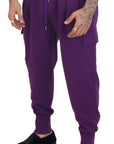 Dolce & Gabbana Elegant Purple Cotton Cargo Sweatpants
