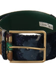 Dolce & Gabbana Elegant Leather Belt with Engraved Buckle