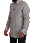 Dolce & Gabbana Elegant Grey Slim Fit Linen Shirt