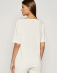 Liu Jo Elegant White Cotton Tee with Rhinestone Accents