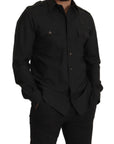 Dolce & Gabbana Elegant Slim Fit Dark Green Cotton Shirt