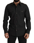 Dolce & Gabbana Elegant Slim Fit Dark Green Cotton Shirt