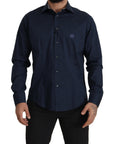 Roberto Cavalli Navy Elegance Cotton Dress Shirt