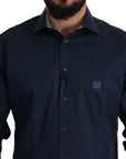 Roberto Cavalli Navy Elegance Cotton Dress Shirt