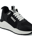 Versace Elegant Monochrome Leather Sneakers