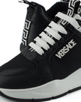 Versace Elegant Monochrome Leather Sneakers